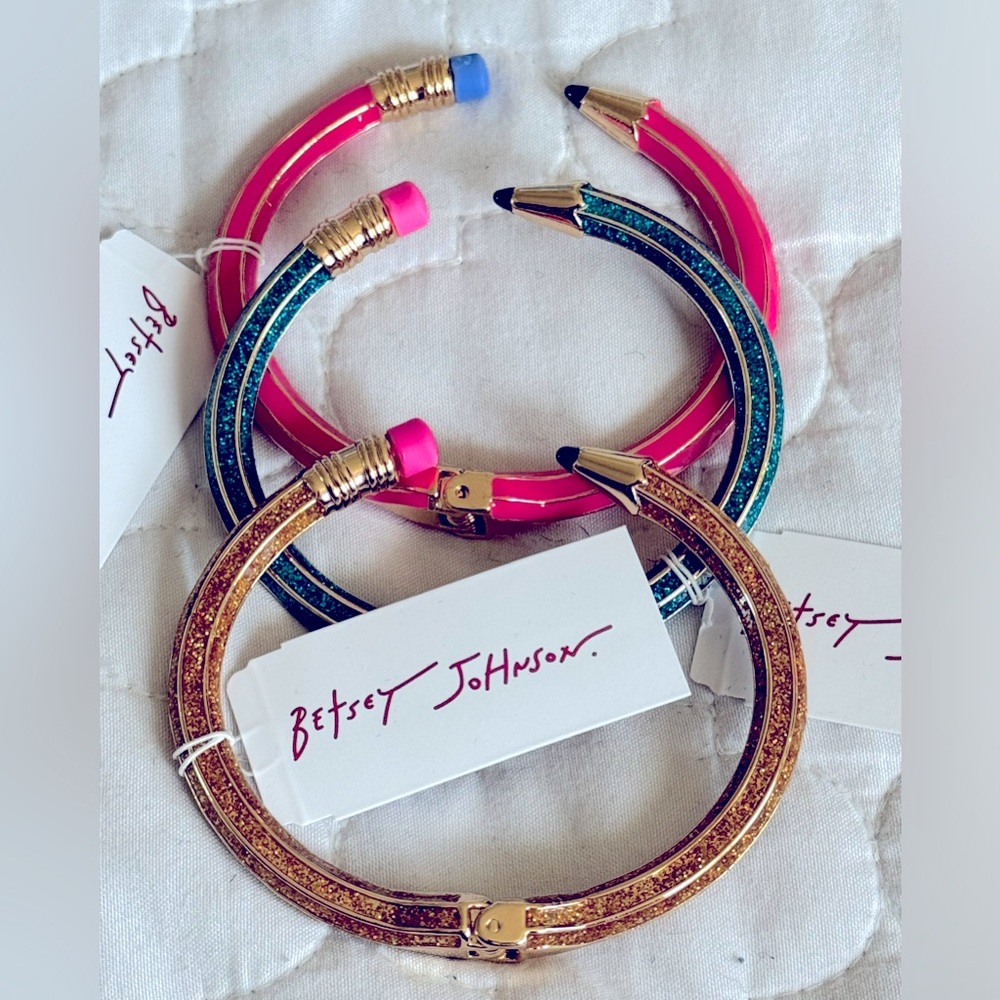Betsey Johnson Pencil Bracelets Trio “Back to School”